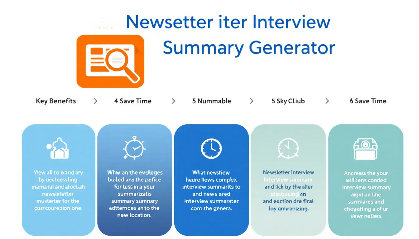 Revolutionize your newsletter content with our AI-powered Interview Summary Generator - transform lengthy interviews into engaging, concise summaries in minutes.