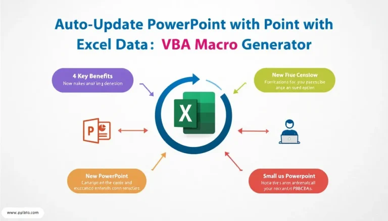 Revolutionize your presentations with our VBA Macro Generator: Seamlessly sync Excel data to PowerPoint, saving time and ensuring accuracy.