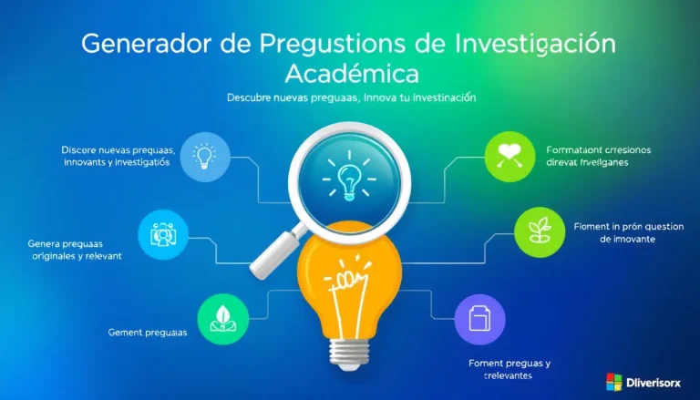 Revoluciona tu proceso de investigación con nuestro Generador de Preguntas de Investigación Académica: transforma ideas en preguntas de estudio precisas en minutos.