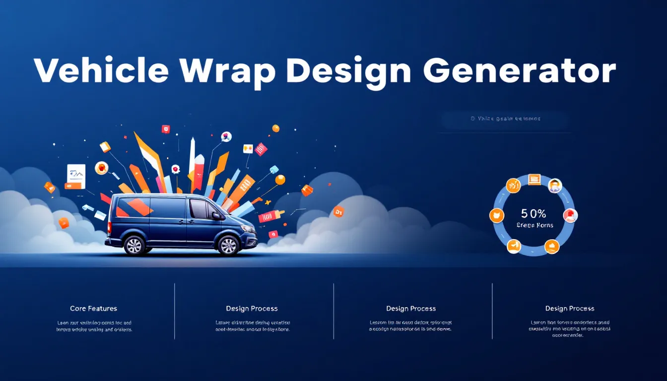 Transform your fleet into powerful mobile advertising with our Vehicle Wrap Design Generator - the ultimate tool for creating eye-catching, brand-focused vehicle wraps that deliver maximum impact.