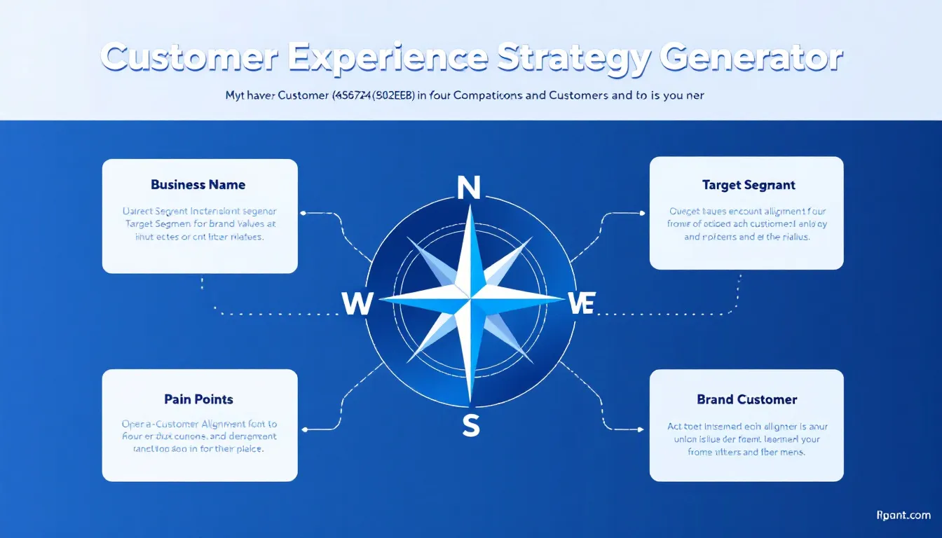 Transform your customer experience strategy instantly with our AI-powered generator - turning business insights into actionable frameworks for enhanced customer satisfaction.
