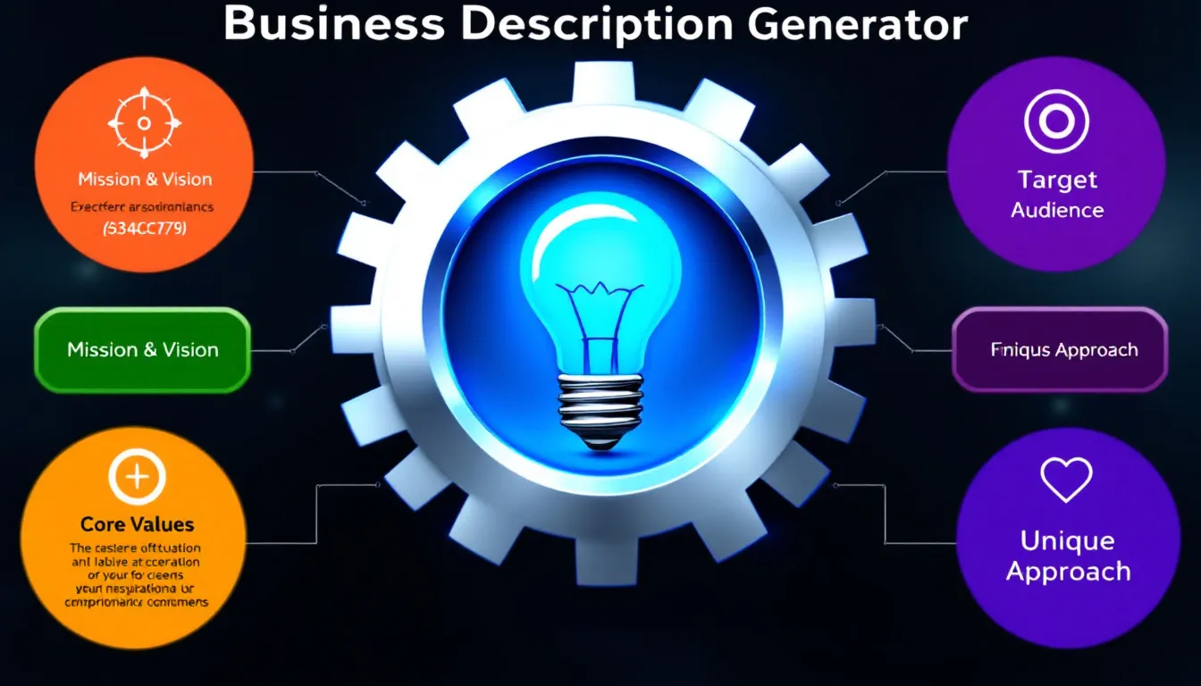 Craft compelling company narratives in minutes with our Business Description Generator - turning your vision into words that resonate.