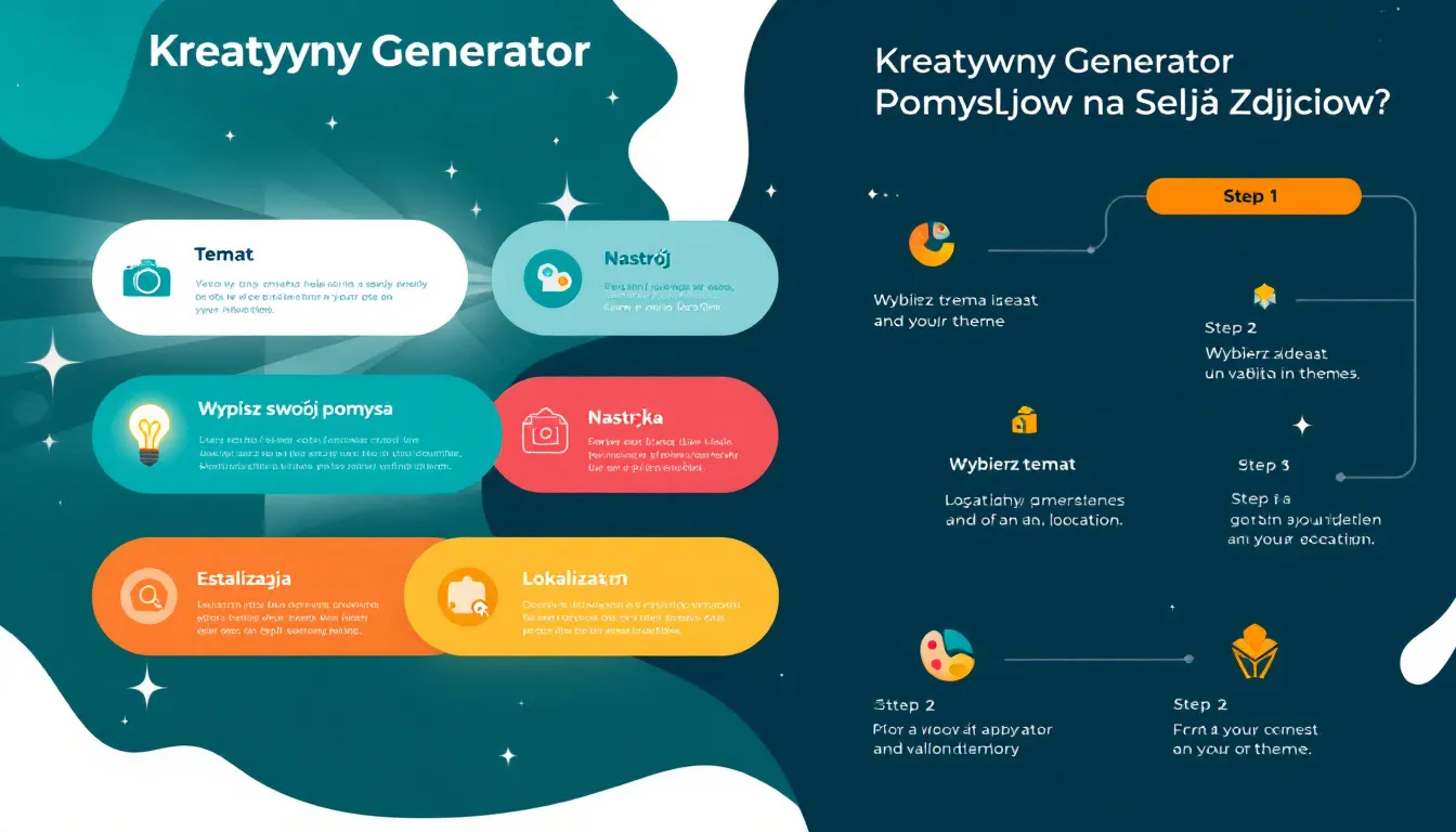 Odkryj nowe horyzonty kreatywności fotograficznej z naszym innowacyjnym Generatorem Pomysłów na Sesję Zdjęciową - twórz unikalne koncepcje w mgnieniu oka!