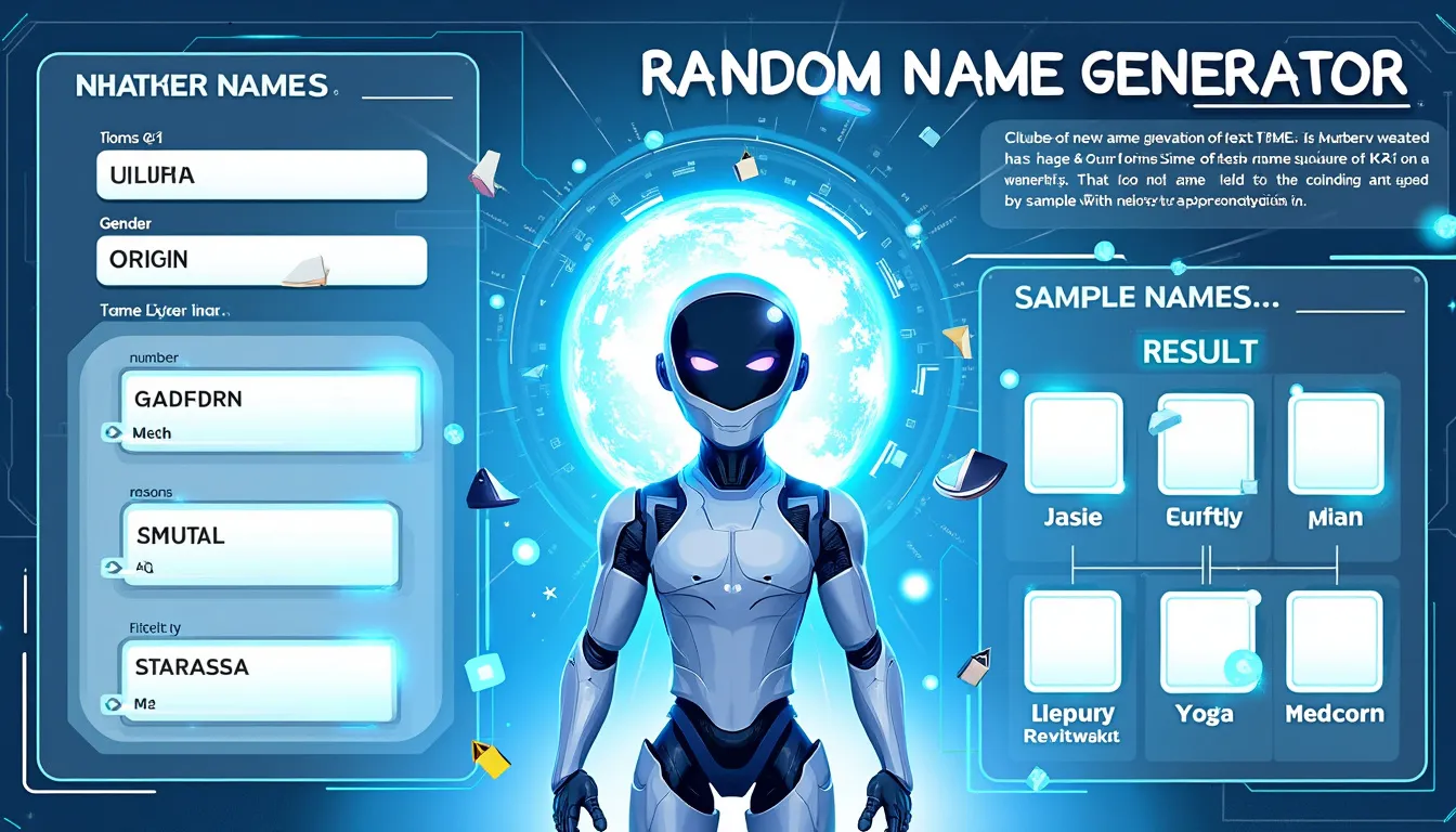 Discover the power of AI in creating unique names for characters and stories with our cutting-edge Random Name Generator tool.