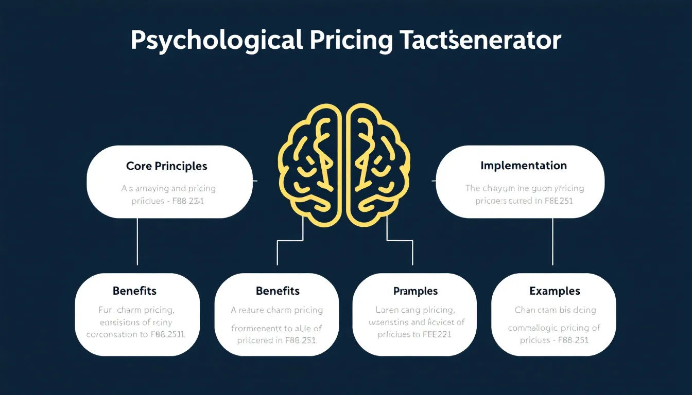 Transform your pricing strategy with our Psychological Pricing Tactics Generator - where consumer psychology meets data-driven pricing optimization for maximum sales impact.