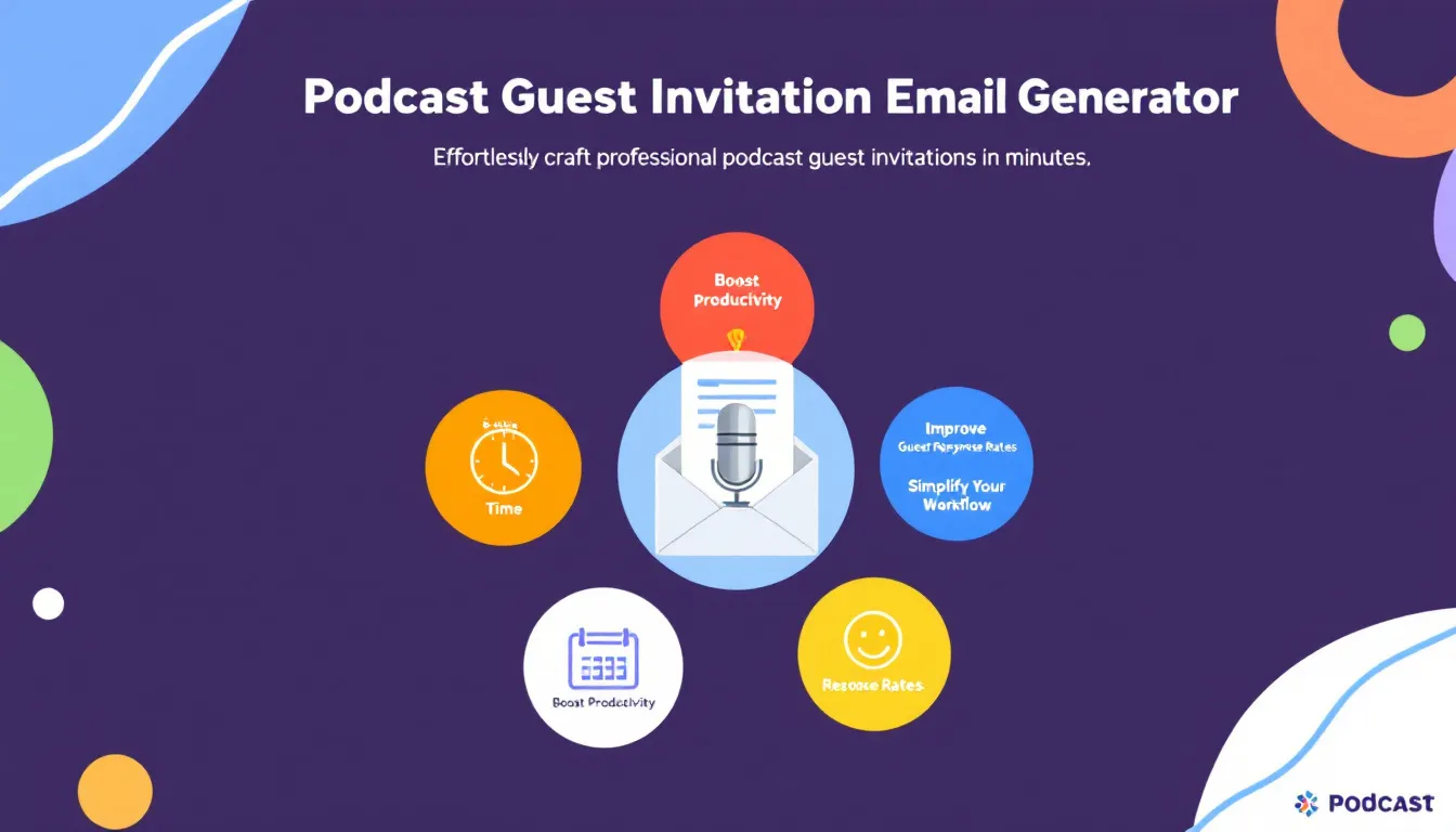 Streamline your podcast guest outreach with our Podcast Guest Invitation Email Generator - create professional, personalized invitations in minutes.