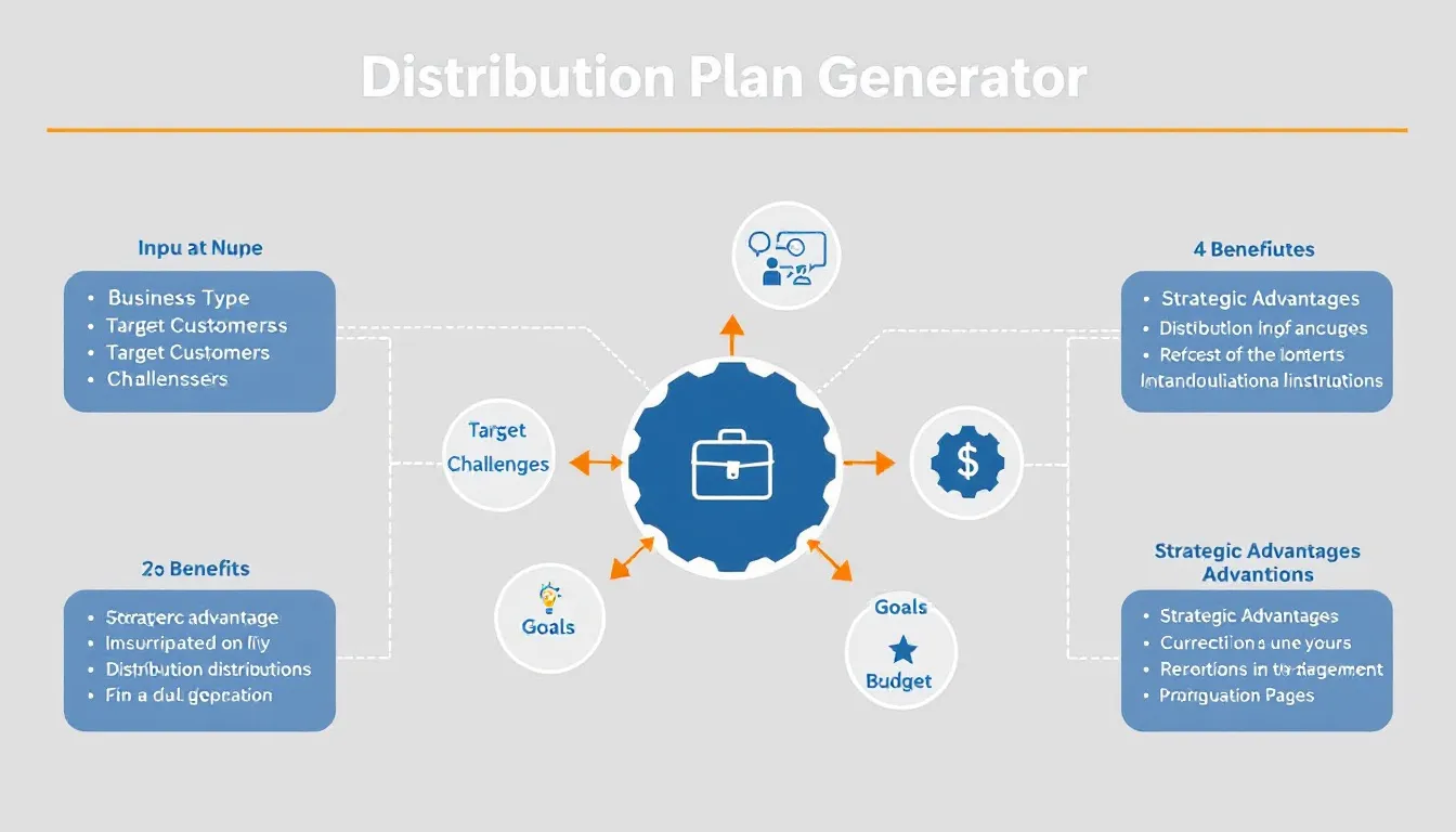 Transform your distribution strategy with our intelligent Distribution Plan Generator - converting your business inputs into comprehensive, actionable distribution plans tailored to your needs.