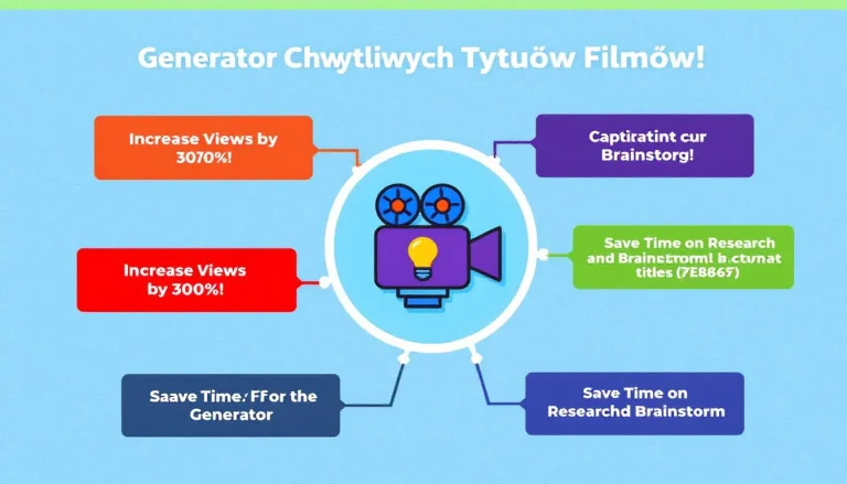 Odkryj moc Generator Chwytliwych Tytułów Filmów - narzędzie, które zamienia Twoje pomysły w przyciągające uwagę, zoptymalizowane pod SEO tytuły w mgnieniu oka!