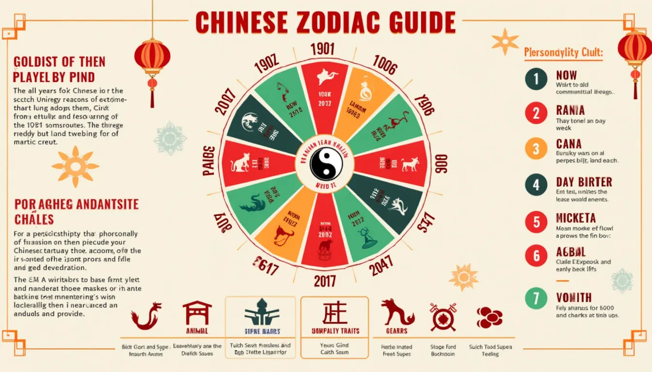 Discover your Chinese zodiac sign and personality traits with this comprehensive infographic guide to the ancient astrological system.