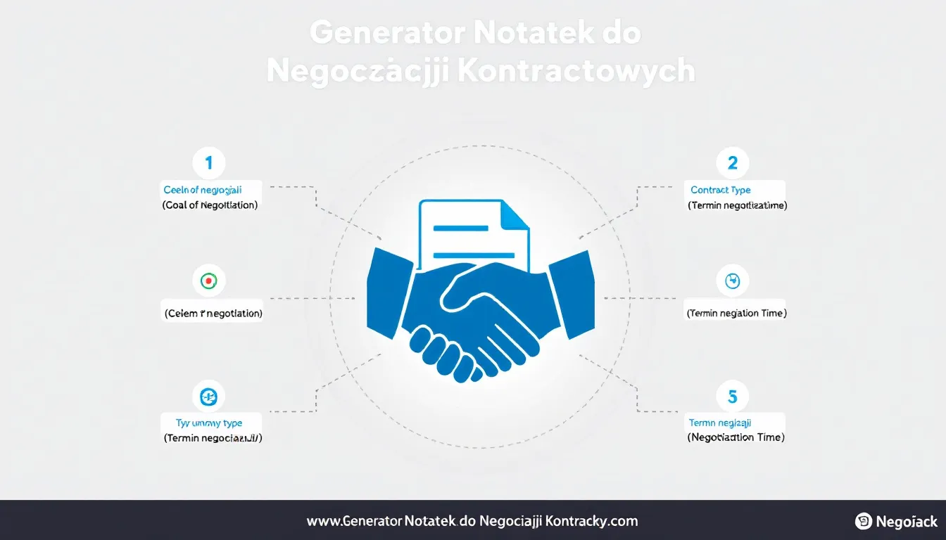 Zrewolucjonizuj swoje przygotowania do negocjacji kontraktowych dzięki naszemu inteligentnemu generatorowi notatek - oszczędzaj czas i maksymalizuj efektywność.