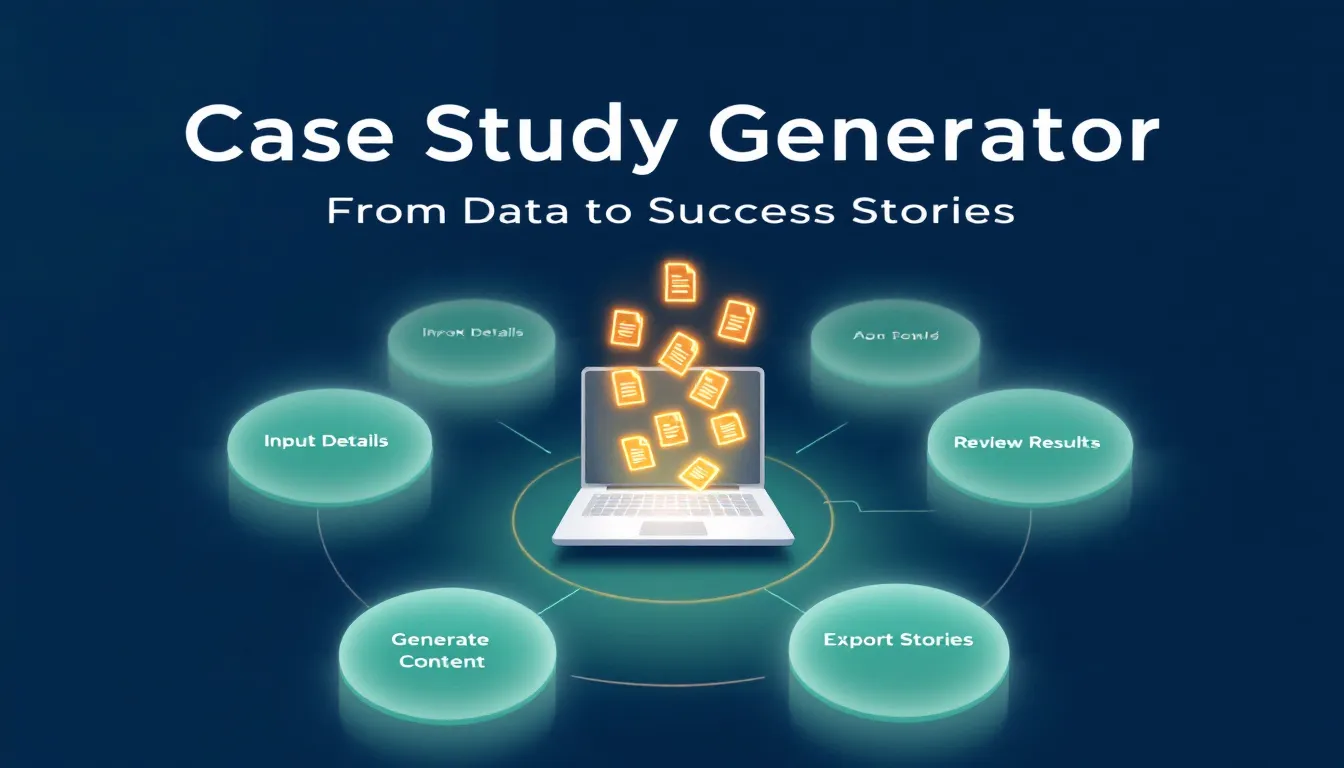 Transform your business success stories into compelling case studies in minutes with our AI-powered Case Study Generator - streamlining content creation while maintaining professional quality.