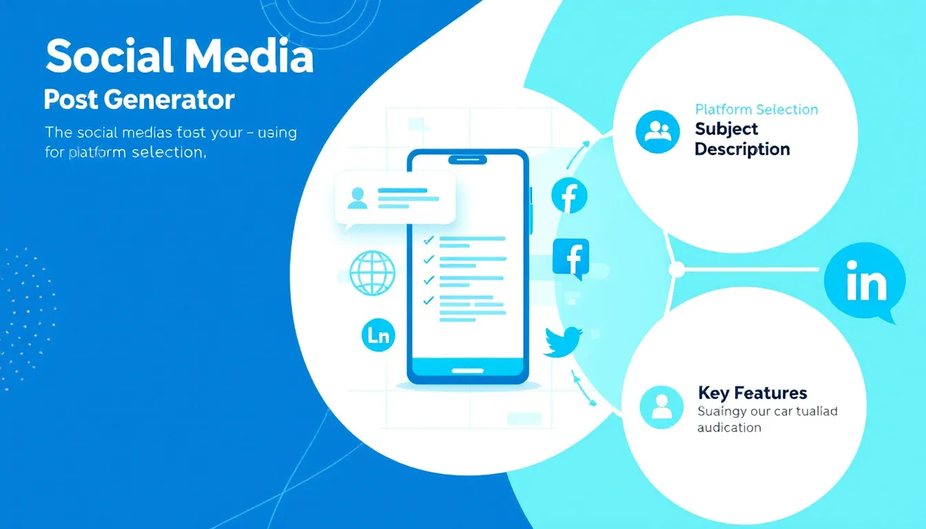 Transform your social media strategy with our intuitive Post Generator Tool - creating platform-optimized, engaging content in seconds with just five simple inputs.