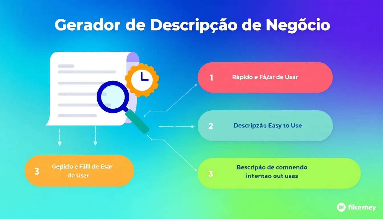 Transforme a narrativa do seu negócio com o Gerador de Descrição de Negócio - crie apresentações impactantes em minutos e destaque-se no mercado.