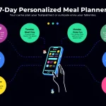 Discover the power of personalized nutrition with our 7-Day Meal Planner infographic, showcasing how technology simplifies healthy eating and meal prep.