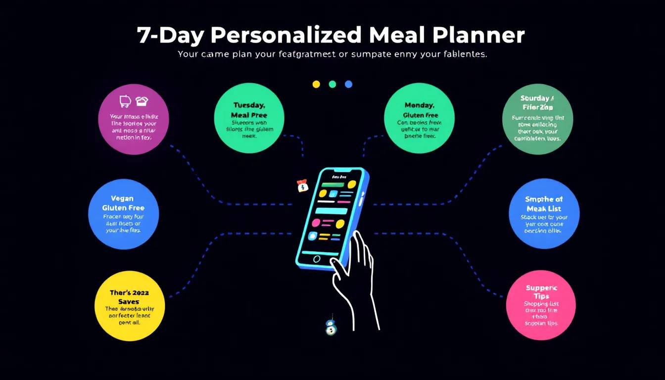 Discover the power of personalized nutrition with our 7-Day Meal Planner infographic, showcasing how technology simplifies healthy eating and meal prep.