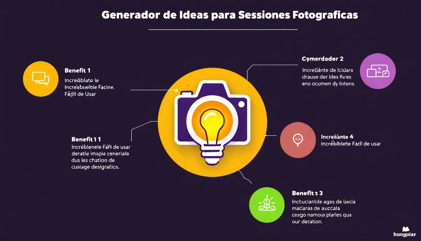 Desbloquea tu creatividad fotográfica con nuestro Generador de Ideas para Sesiones Fotográficas - transformando conceptos en imágenes cautivadoras en minutos.