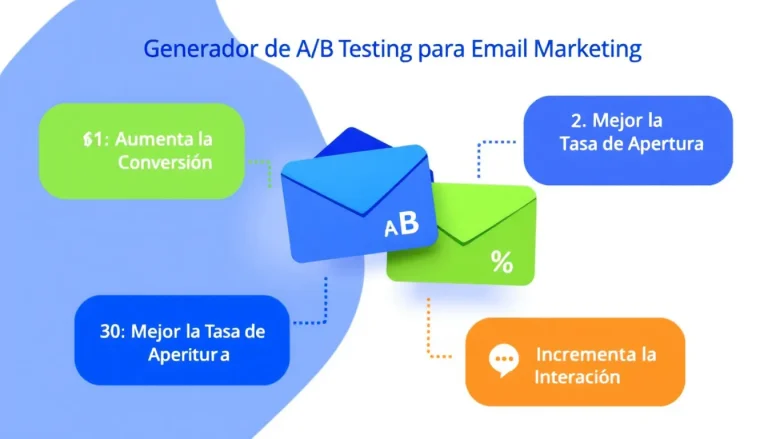 Revoluciona tus estrategias de email marketing con nuestro Generador de A/B Testing: optimiza tus campañas y aumenta tus conversiones de forma inteligente.