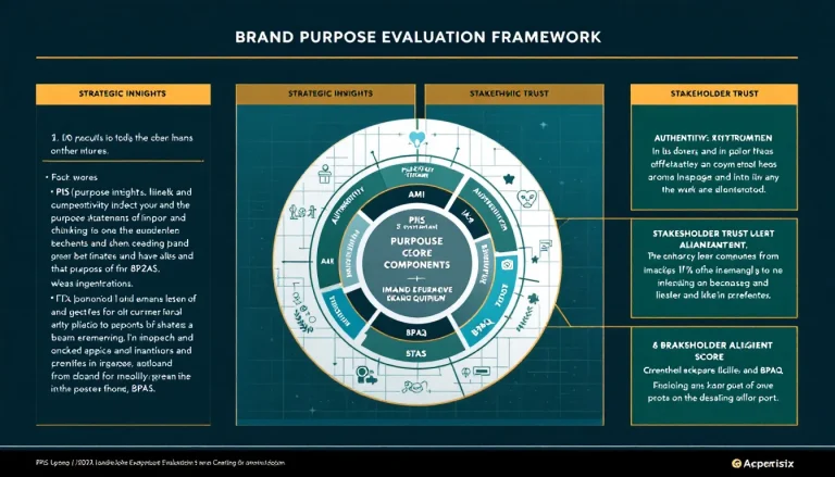 Discover the comprehensive Brand Purpose Evaluation Framework - a sophisticated tool for measuring and optimizing corporate social responsibility initiatives and authentic brand purpose integration.