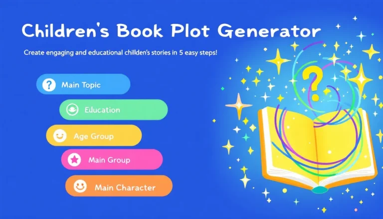 Unleash your creativity with our Children's Book Plot Generator - transforming your ideas into engaging, educational stories for young readers in minutes.