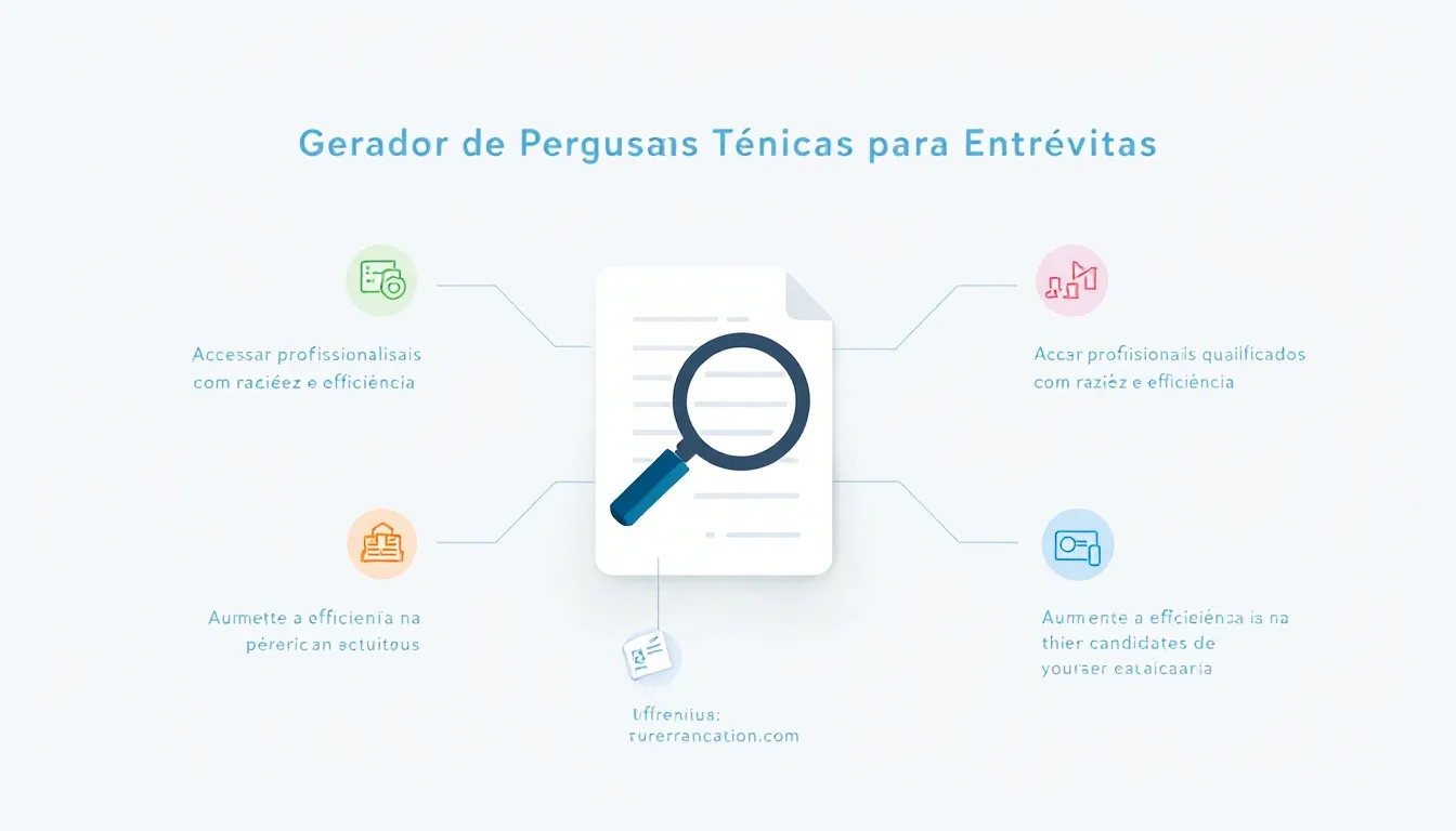 Revolucione seu processo de recrutamento técnico com o Gerador de Perguntas para Entrevista Técnica - criando perguntas personalizadas e eficazes em segundos.