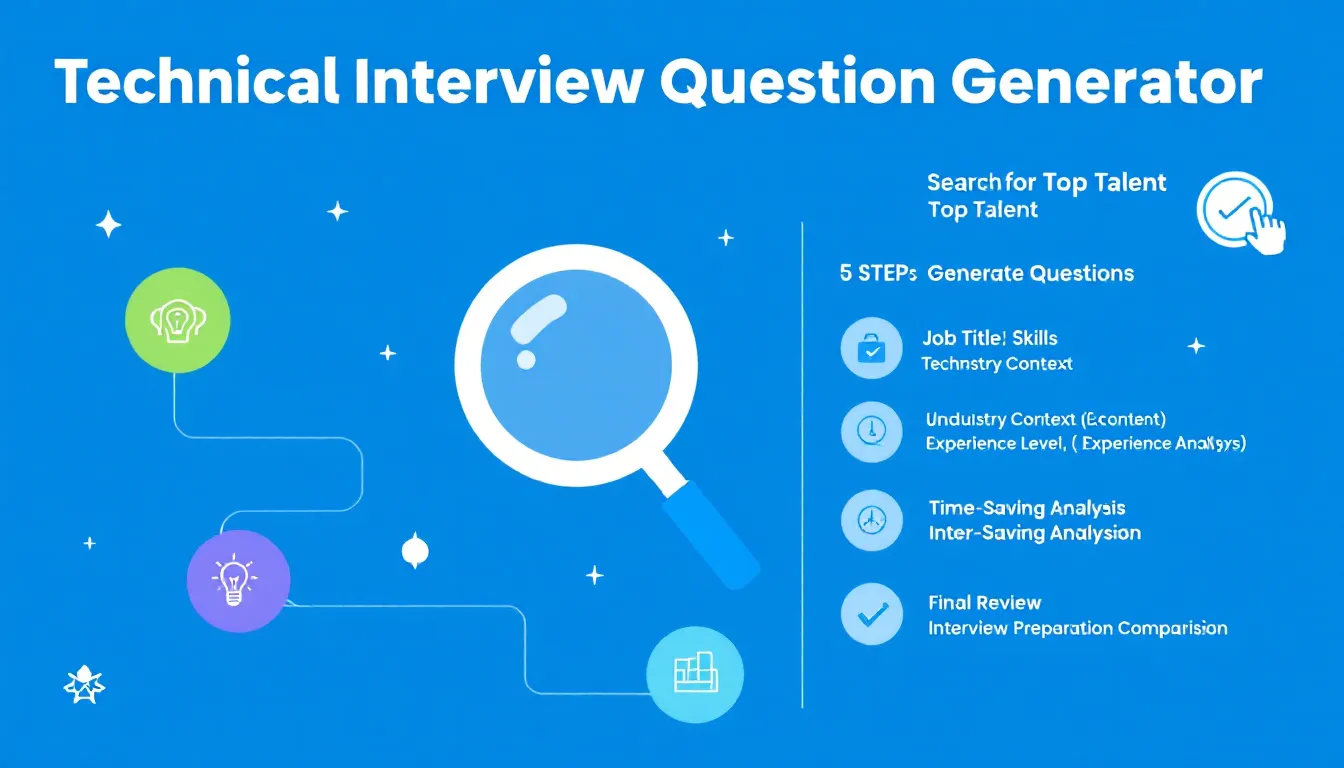 Revolutionize your technical hiring process with our Interview Question Generator - creating tailored, comprehensive questions in minutes.