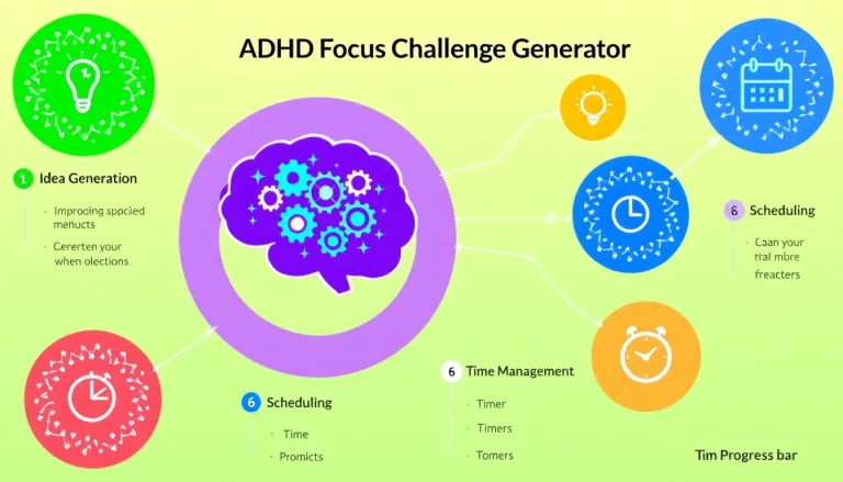 Revolutionize your ADHD management with our Focus Challenge Generator - creating personalized strategies to enhance concentration and productivity.