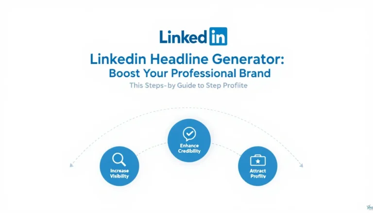 Elevate your professional presence with our LinkedIn Headline Generator - crafting impactful, keyword-rich headlines to make you stand out in the crowd.