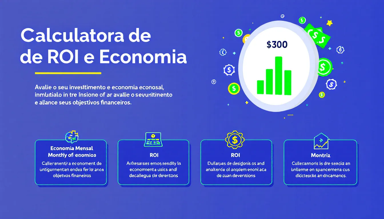 Ferramenta essencial para análise financeira de investimentos: calcule ROI, economia mensal e período de retorno com nossa calculadora intuitiva de prova social.