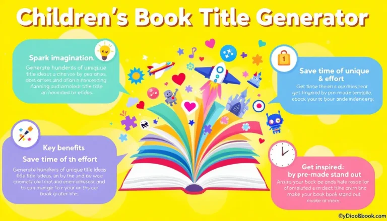 Unleash your creativity with our Children's Book Title Generator - transforming your story ideas into captivating titles that inspire young readers.