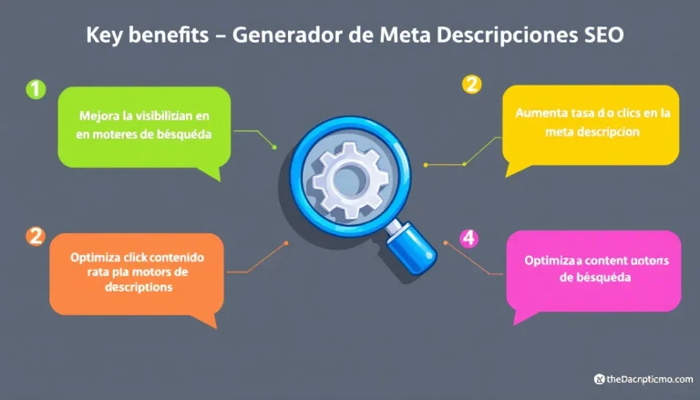 Optimiza tu visibilidad en buscadores con nuestro Generador de Meta Descripciones SEO: transforma tu contenido en descripciones atractivas y efectivas en segundos.