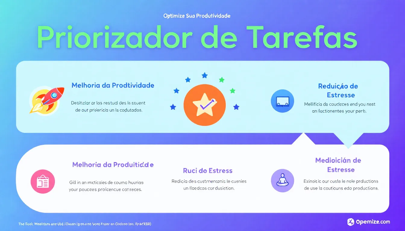 Maximize sua eficiência com o Priorizador de Tarefas: transforme sua lista de afazeres em um plano de ação estratégico e produtivo.