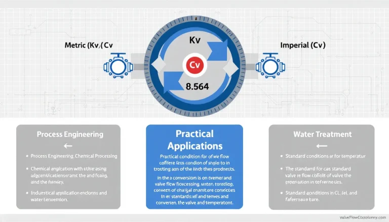 Master valve flow coefficient conversions with this comprehensive visual guide showing the essential relationship between Kv (metric) and Cv (imperial) measurements for industrial applications.