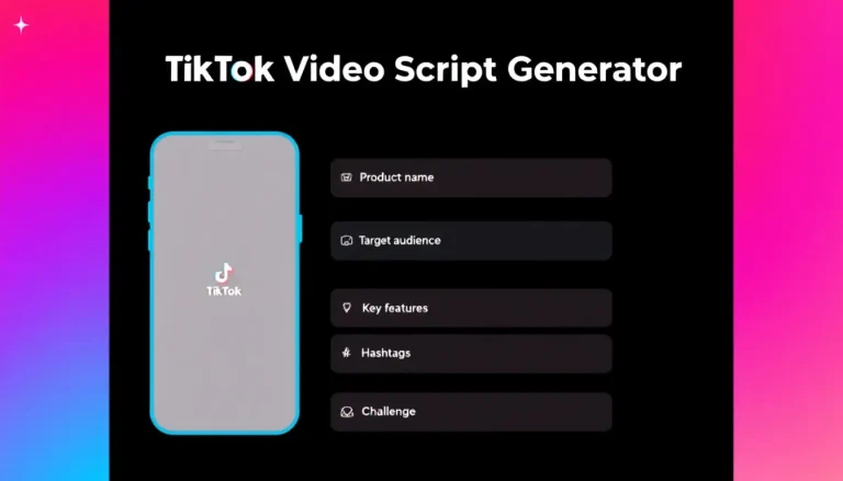 Transform your TikTok marketing strategy with our innovative Script Generator - create engaging, trend-aligned content in minutes instead of hours.