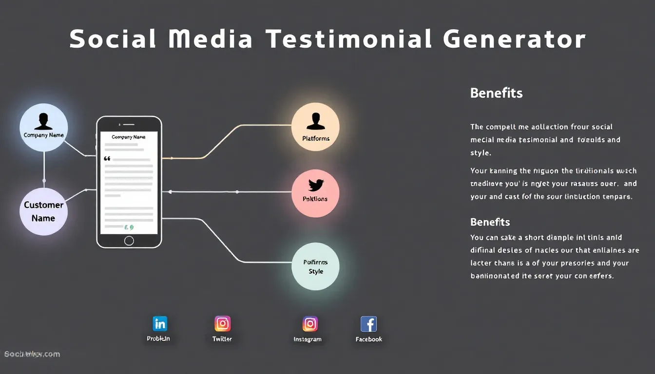 Transform customer success stories into powerful social media content with our automated Testimonial Generator - streamlining your social proof marketing strategy.