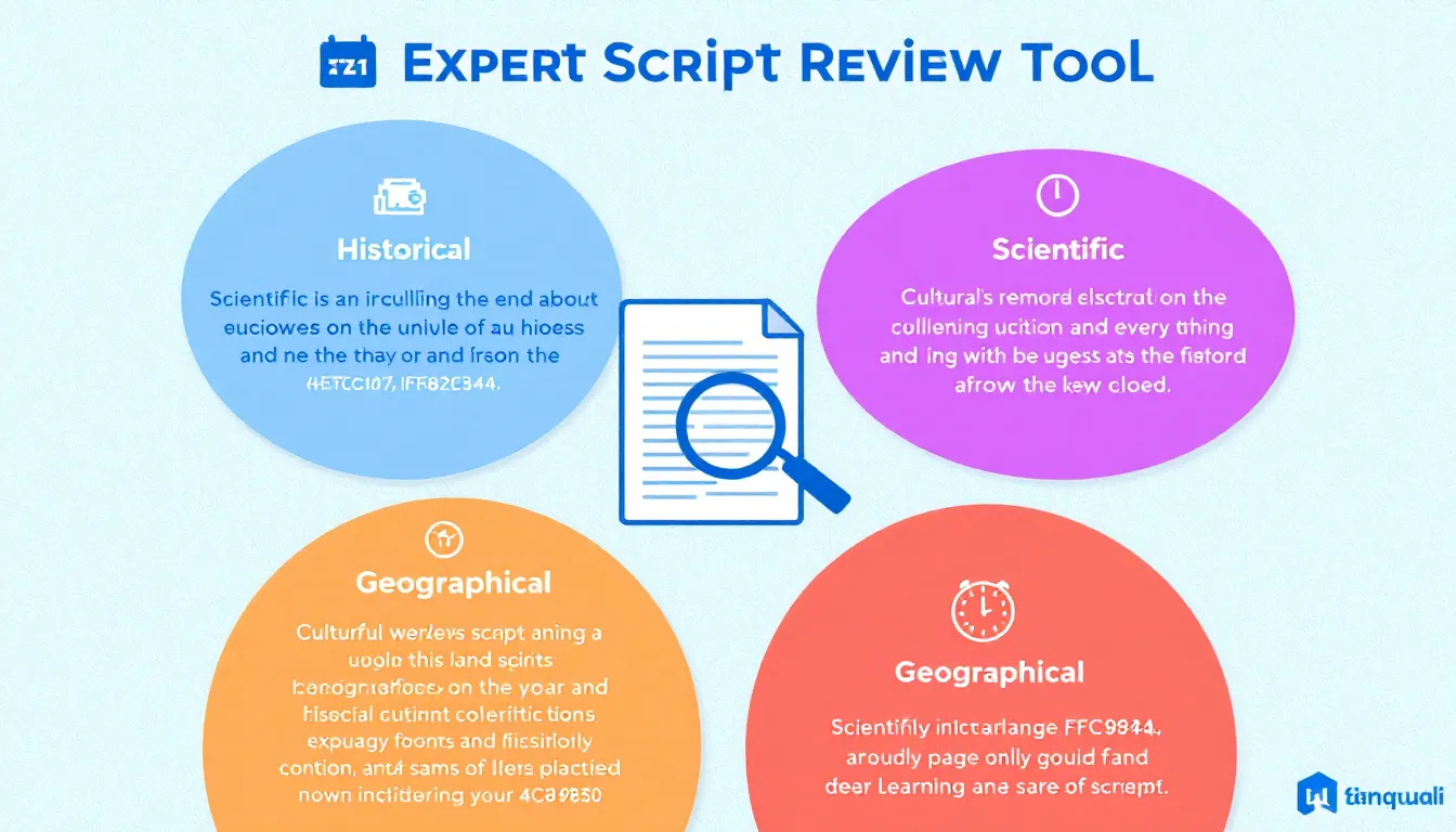 Elevate your storytelling with our Expert Script Review Tool - ensuring historical, scientific, cultural, and geographical accuracy in your scripts.