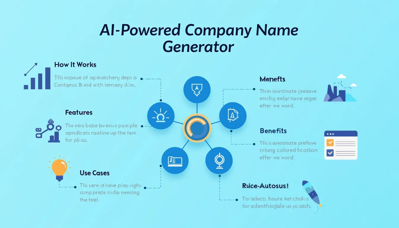 Discover the power of AI in creating unique business identities with our cutting-edge Company Name Generator infographic.