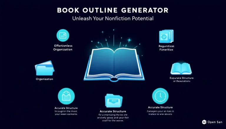 Transform your nonfiction writing process with our Book Outline Generator - craft comprehensive, well-structured outlines in minutes, not weeks.