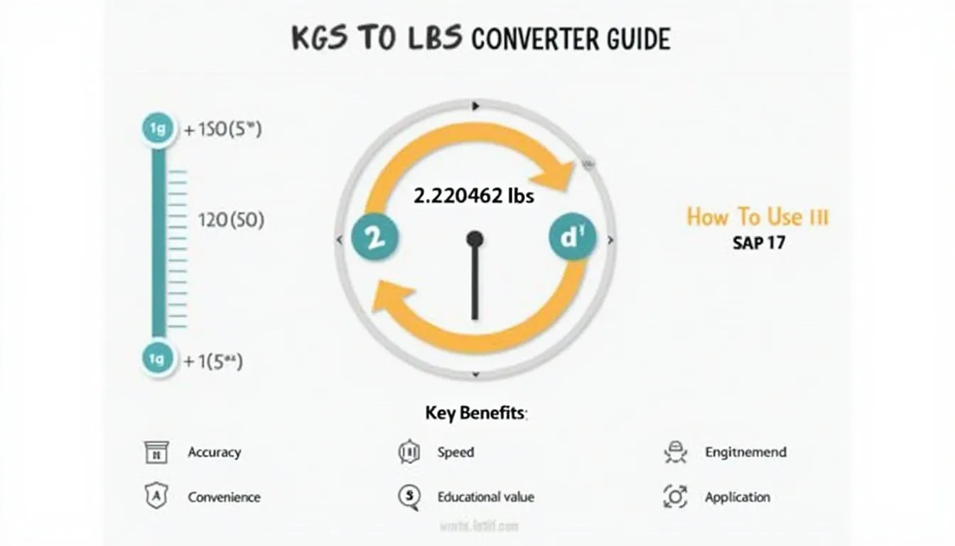 Discover the simplicity of converting kilograms to pounds with our comprehensive infographic guide, featuring key benefits and easy-to-follow steps.