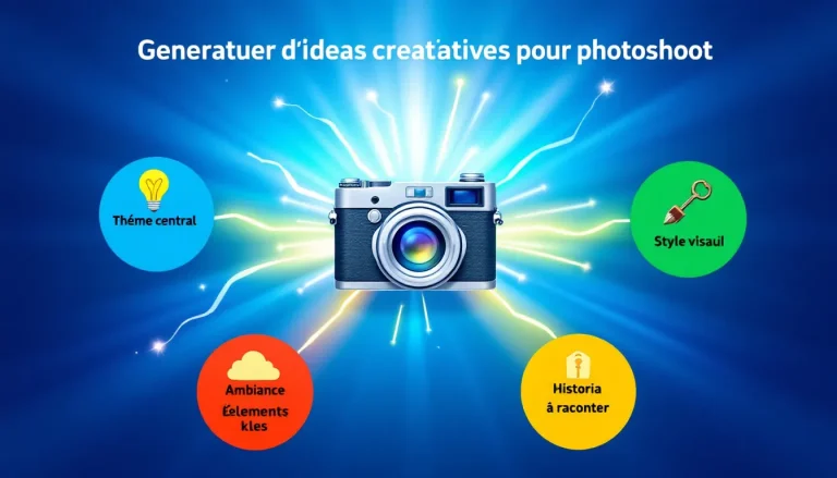 Découvrez notre Générateur d'idées créatives pour photoshoot - transformez vos concepts en séances photo uniques et captivantes en quelques clics.