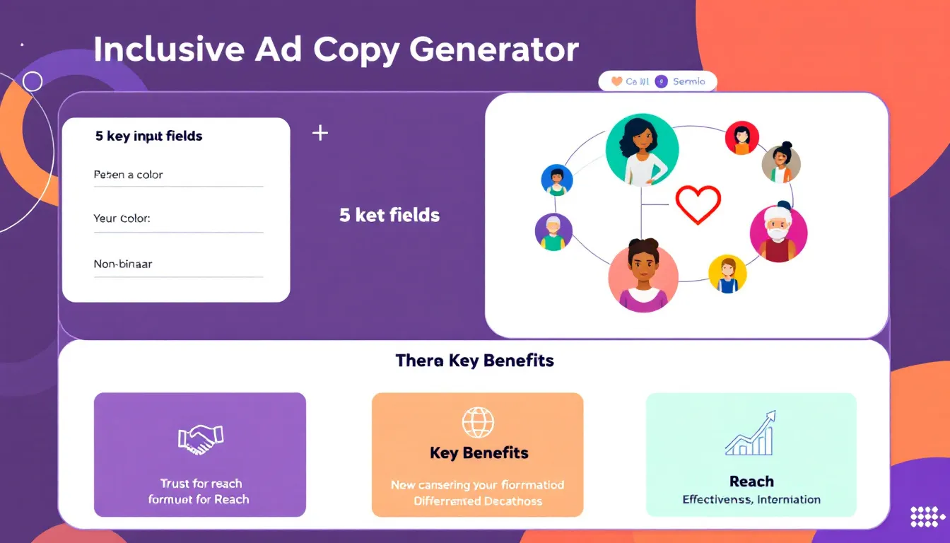 Transform your marketing approach with our Inclusive Ad Copy Generator - helping brands create diverse, welcoming, and effective advertising content that resonates with all audiences.