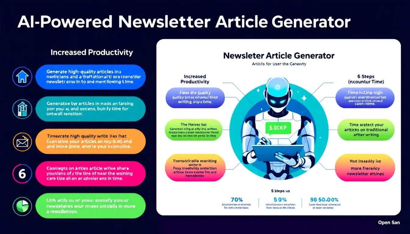 Revolutionize your newsletter content creation with our AI-Powered Article Generator - produce engaging, tailored articles in minutes.