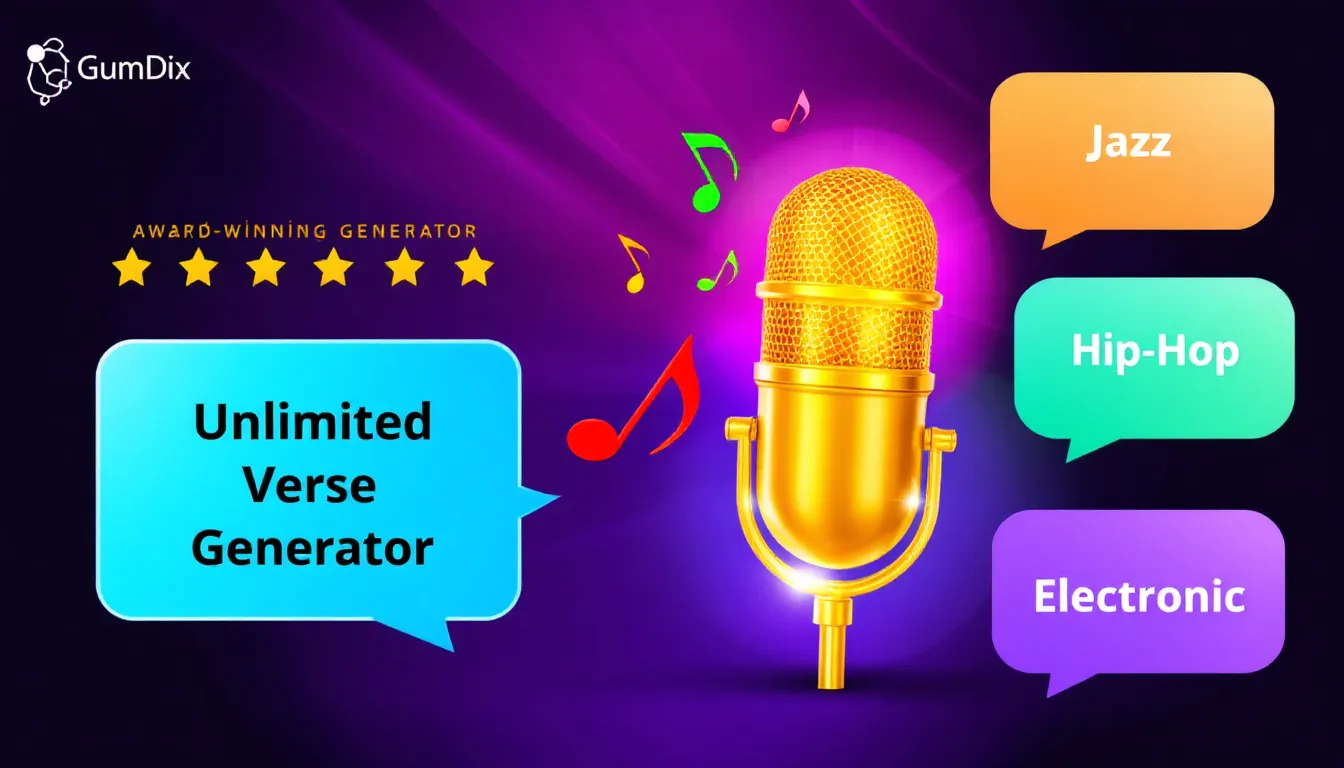 Unleash your inner lyricist with the Award-Winning Verse Generator - transforming ideas into captivating lyrics across any genre or mood.