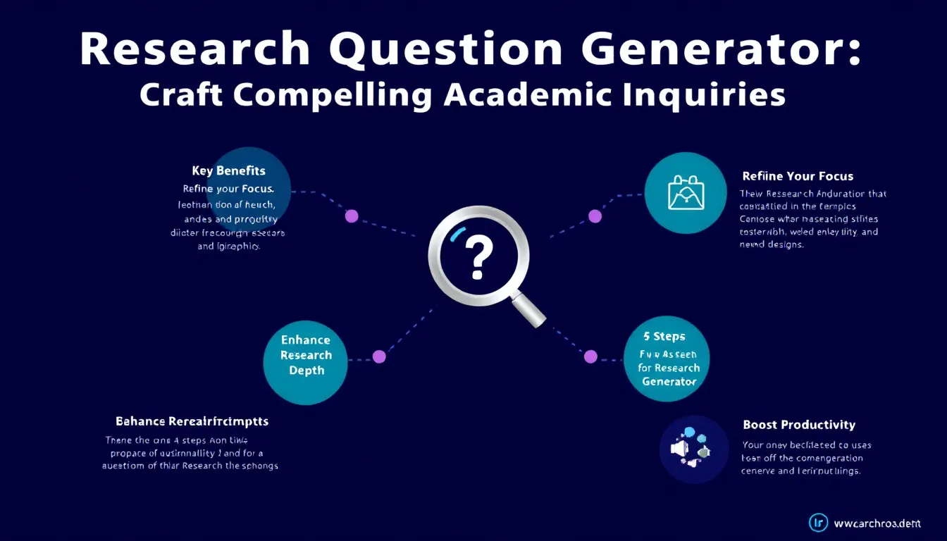 Revolutionize your academic research with our Research Question Generator - transforming broad topics into focused, compelling inquiries in minutes.