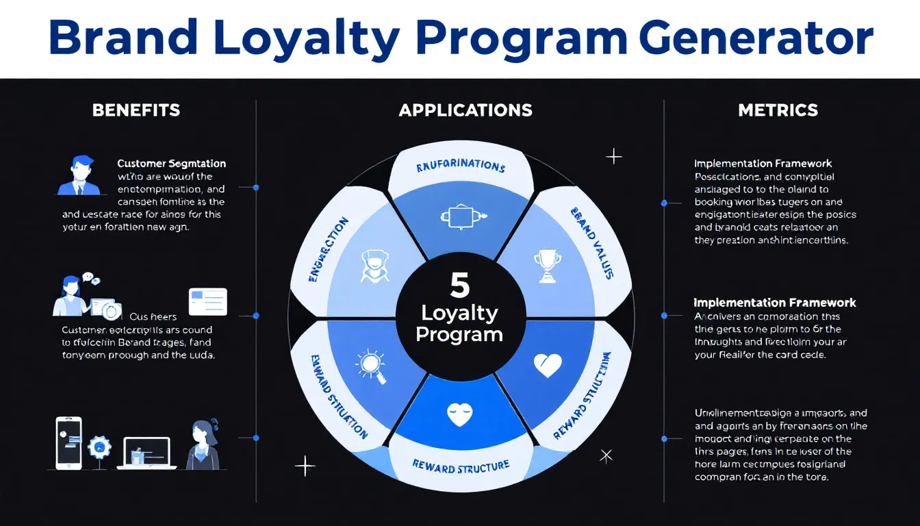 Transform your customer engagement strategy with our Brand Loyalty Program Generator - create customized reward systems that align with your brand values and drive lasting customer relationships.