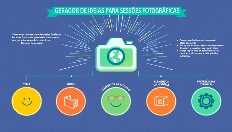 Desperte sua criatividade fotográfica com nosso Gerador de Ideias para Sessões Fotográficas - transformando conceitos em imagens inspiradoras em minutos.