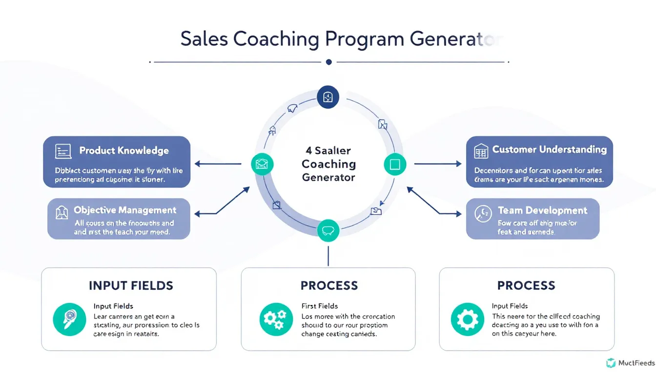 Transform your sales team's performance with our intelligent Sales Coaching Program Generator - delivering customized training plans tailored to your product, market, and team dynamics.