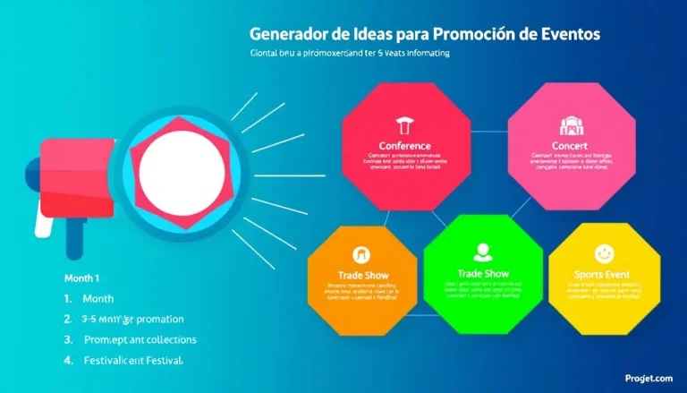 Descubre nuestro Generador de Ideas para Promoción de Eventos: una herramienta innovadora que transforma la planificación de eventos en estrategias promocionales efectivas y personalizadas.