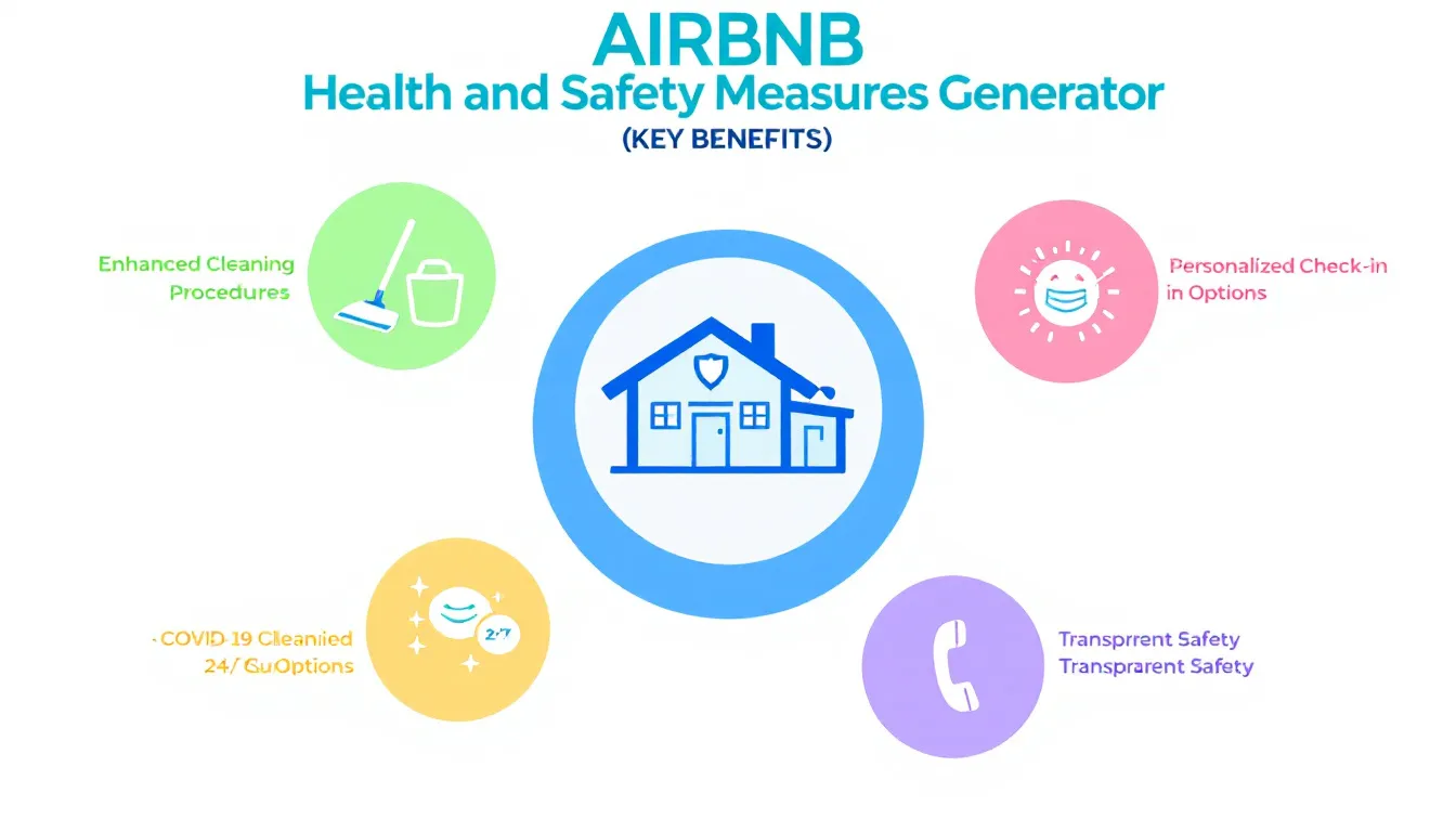 Elevate your Airbnb listing with our Health and Safety Measures Generator - creating comprehensive, reassuring protocols to build guest confidence and boost bookings.