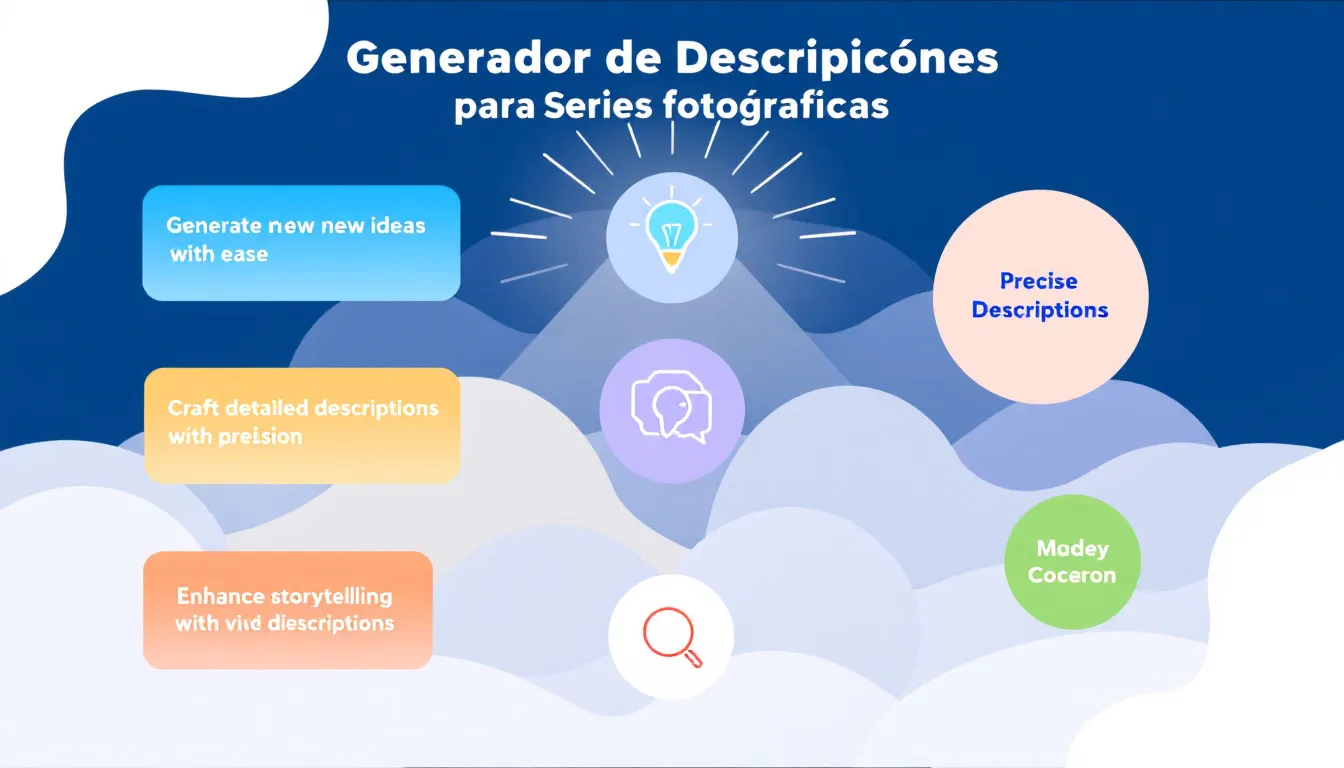 Potencia tu narrativa visual con nuestro Generador de Descripciones para Series Fotográficas - transforma tus ideas creativas en descripciones cautivadoras en minutos.