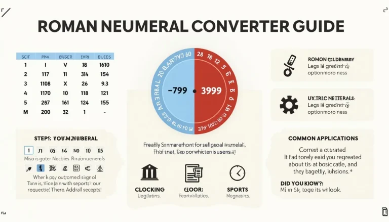 Unlock the secrets of ancient Rome with our comprehensive Roman Numeral Converter Guide infographic, bridging the gap between modern and classical number systems.